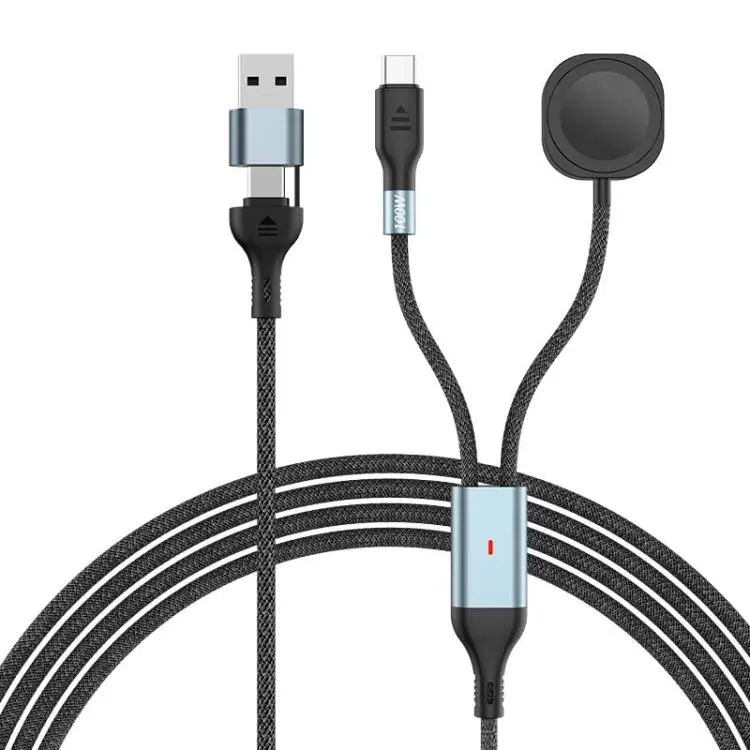 1.2m 2-in-2 100W PD Fast Charging Date Cable for Phone and Watch