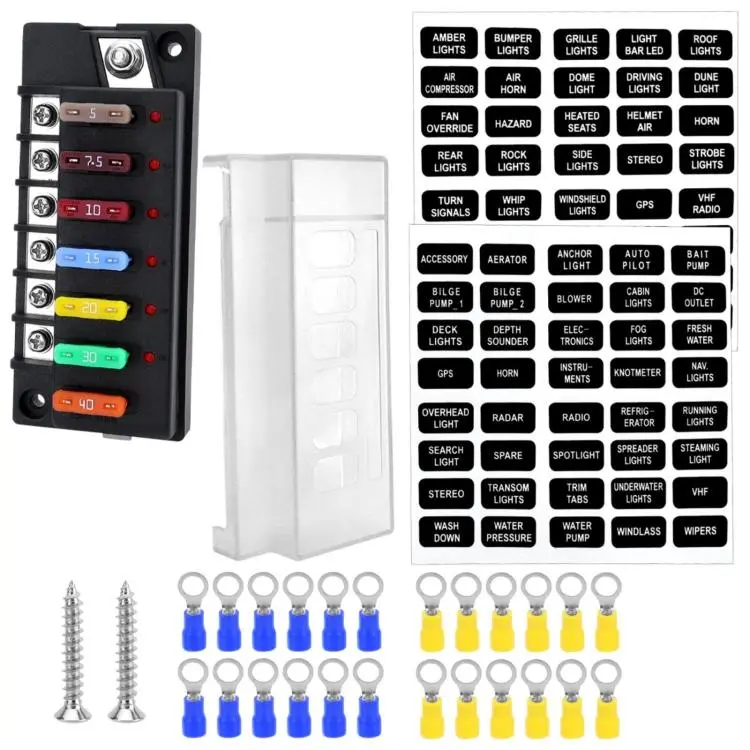1-In-6-Out Waterproof Automotive Blade Fuse Holder, Specification