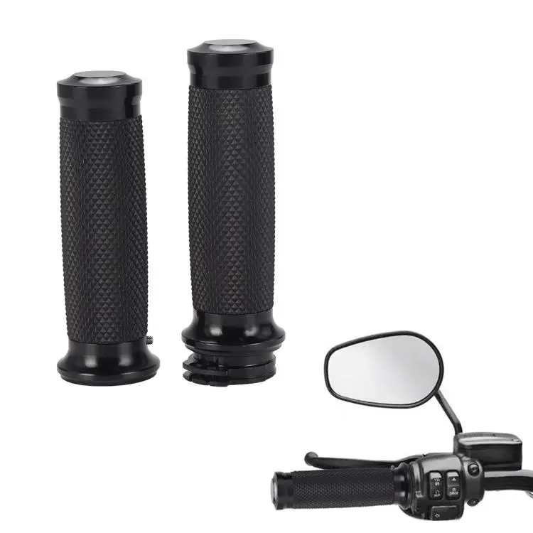1 Pair Universal 25mm Retro RSD Motorcycle Handlebar Grips(Black)