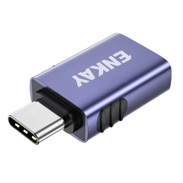 1 Pcs ENKAY ENK-AT130 10Gbps Female USB 3.2 A to Male Type-C Data Adapter Aluminium Alloy Converter(Purple)