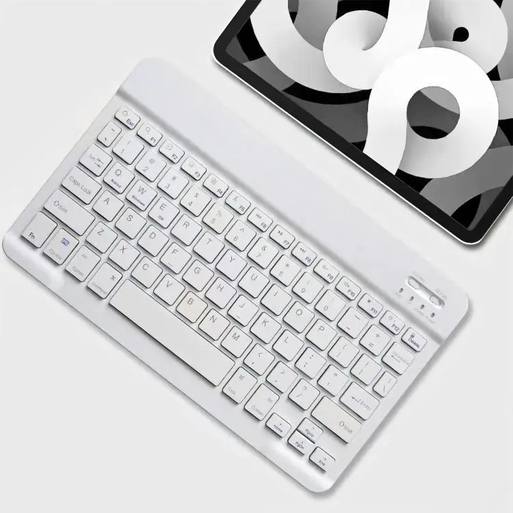 10 inch Tablet Wireless BT Keyboard with 12 Function Keys(White)