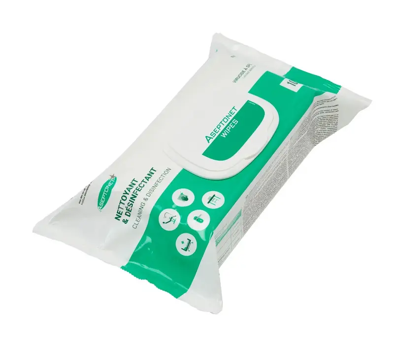 100 Lingettes désinfectantes épaisses - Aseptonet