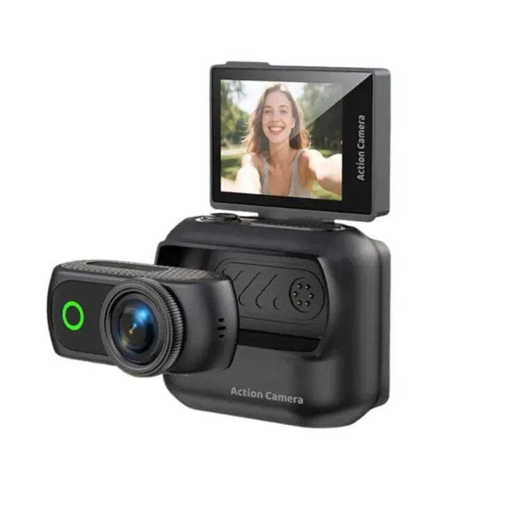 1080P Mini Thumb Action Camera with 2.0-inch Flip Screen Magnetic Wearable Body Cam & Charging Case LK-018(Black)