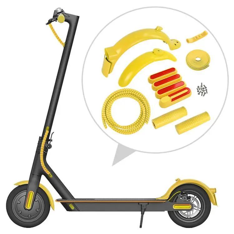 11-Piece Set For Xiaomi M365 Pro 2 Electric Scooter Rear Fender Kit(Yellow)