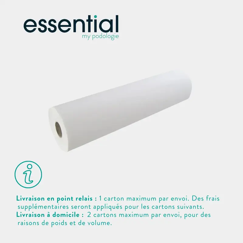 12 rouleaux Draps d'examen blancs lisses - 132 formats - 50 x 35 cm