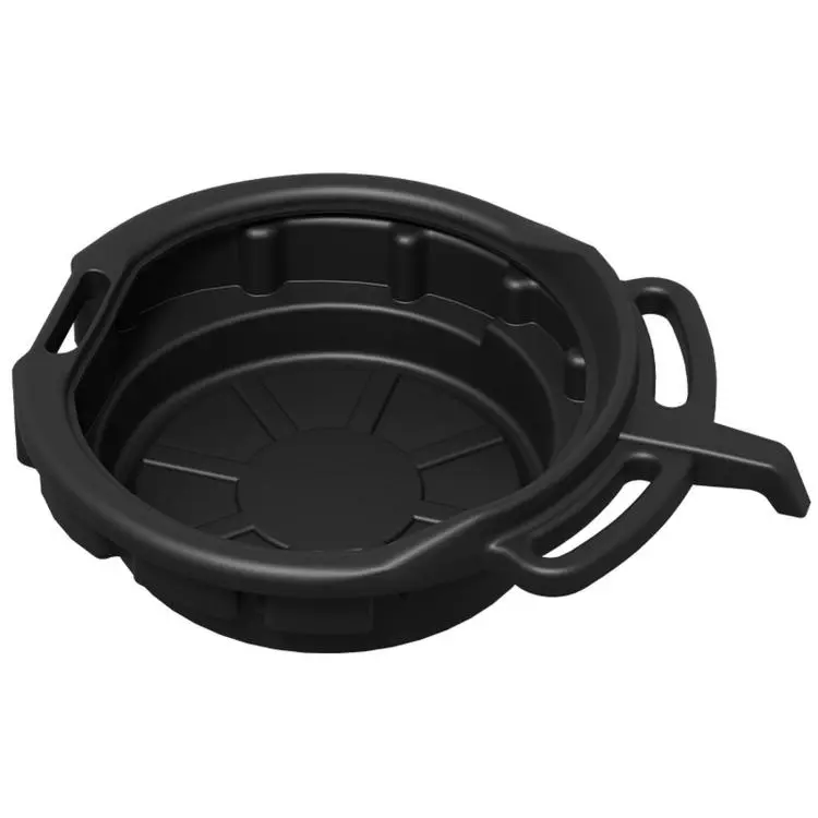15L Plastic Oil Drain Pan With Handles and Pour Spout Heavy Duty Fluid Change Tray Basin
