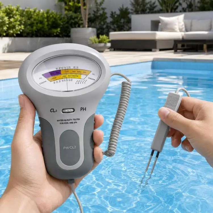 2 in 1 Portable Swimming Pool Water Quality Tester PH Tester