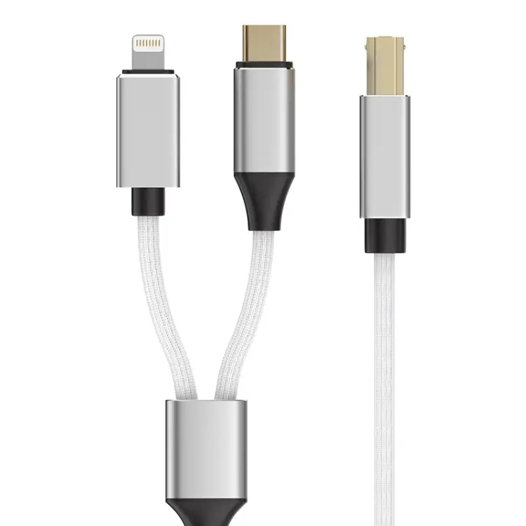 2 in 1 Type-C and 8 Pin to USB-B MIDI Instruments Printer Cable, Length