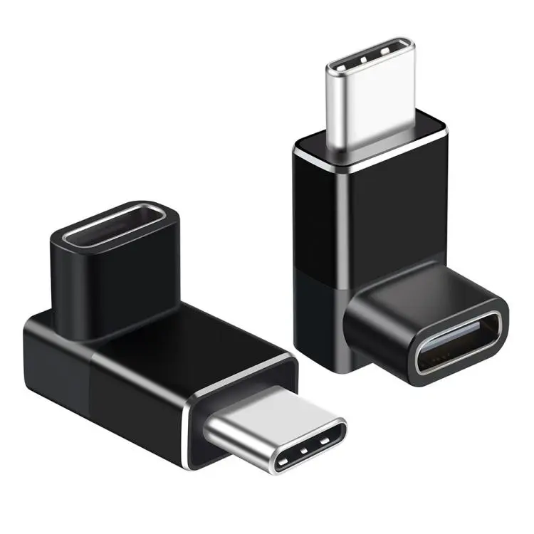 2 Pcs ENKAY ENK-AT132 USB C 90 Degree Adapter 40Gbps USB4 For Thunderbolt 4 / 3 Extension Converter(Black)