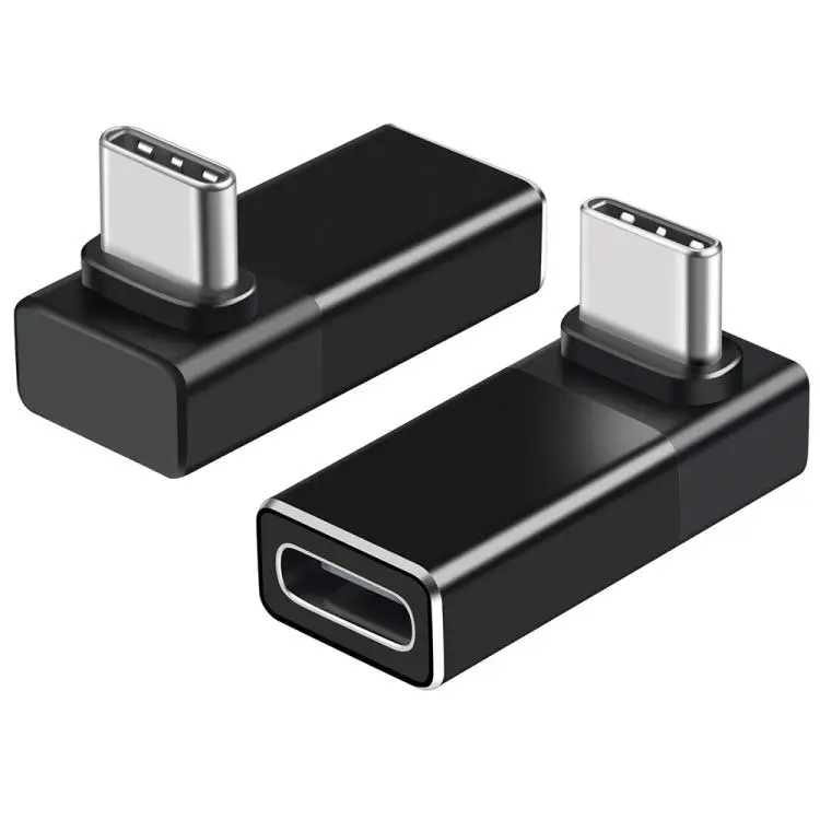 2 Pcs ENKAY ENK-AT133 USB C 90 Degree Adapter 40Gbps USB4 Thunderbolt 4 / 3 Extension Converter(Black)