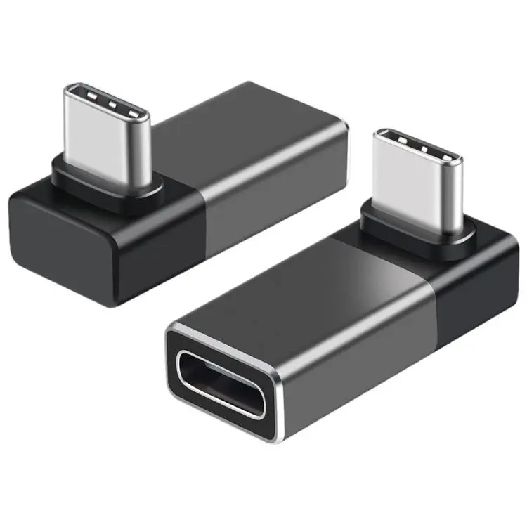 2 Pcs ENKAY ENK-AT133 USB C 90 Degree Adapter 40Gbps USB4 Thunderbolt 4 / 3 Extension Converter(Grey)