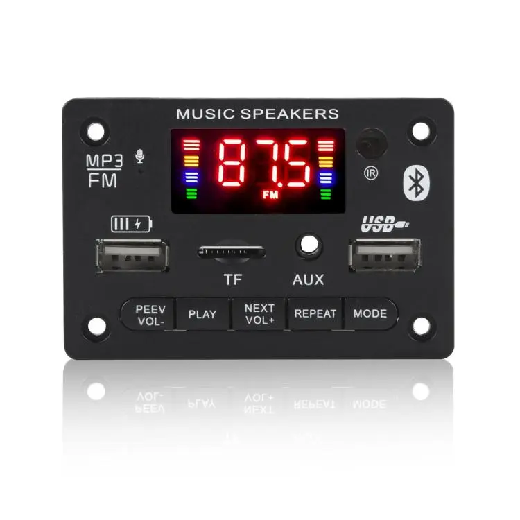 2 X 40W Bluetooth Decoding Boards 12V Color Screen Motherboard With Amplifier Recording Call(JX-818BT)