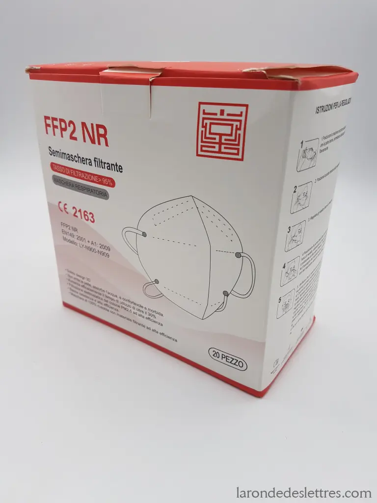 20 Masques de protection FFP2 Noir ou Blanc