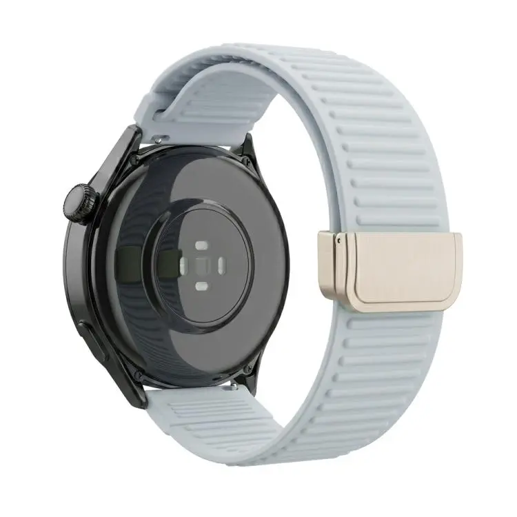 20mm Mountain Pattern Loop Magnetic Buckle Silicone Watch Band(Gray)