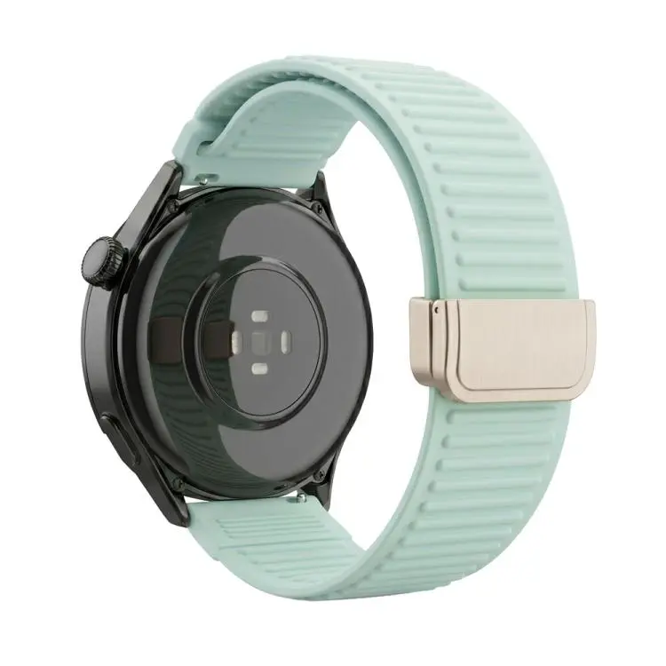 20mm Mountain Pattern Loop Magnetic Buckle Silicone Watch Band(Light Mint)