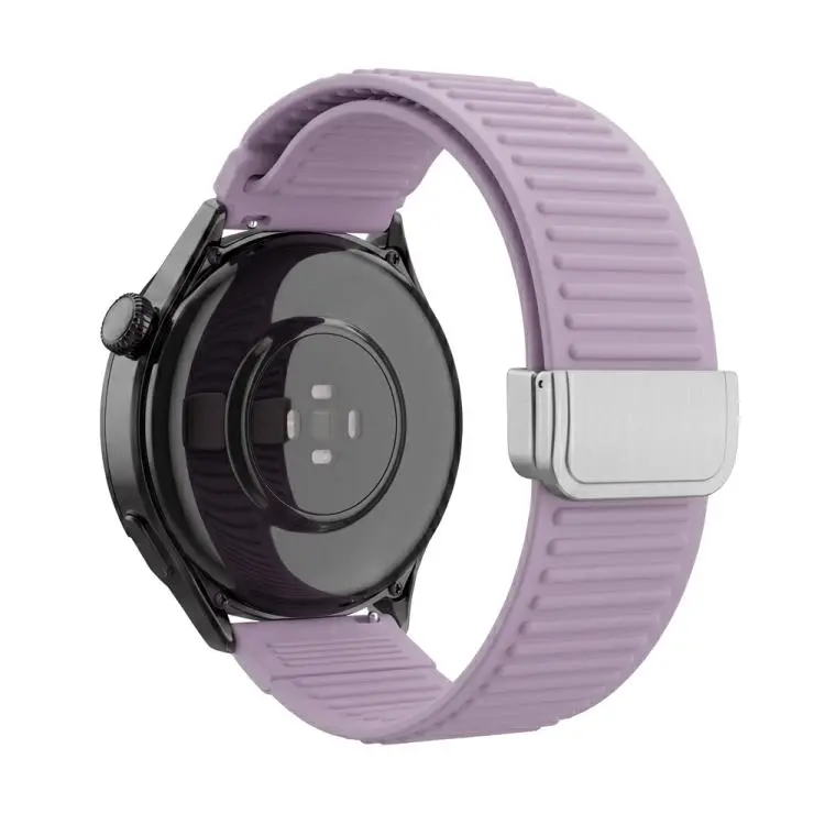 20mm Mountain Pattern Loop Magnetic Buckle Silicone Watch Band(Light Purple)