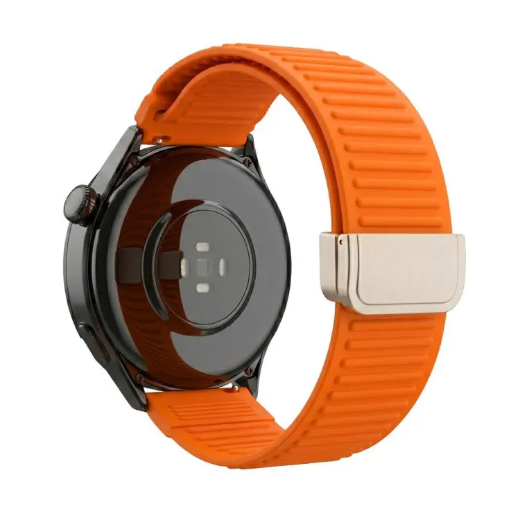 20mm Mountain Pattern Loop Magnetic Buckle Silicone Watch Band(Orange)