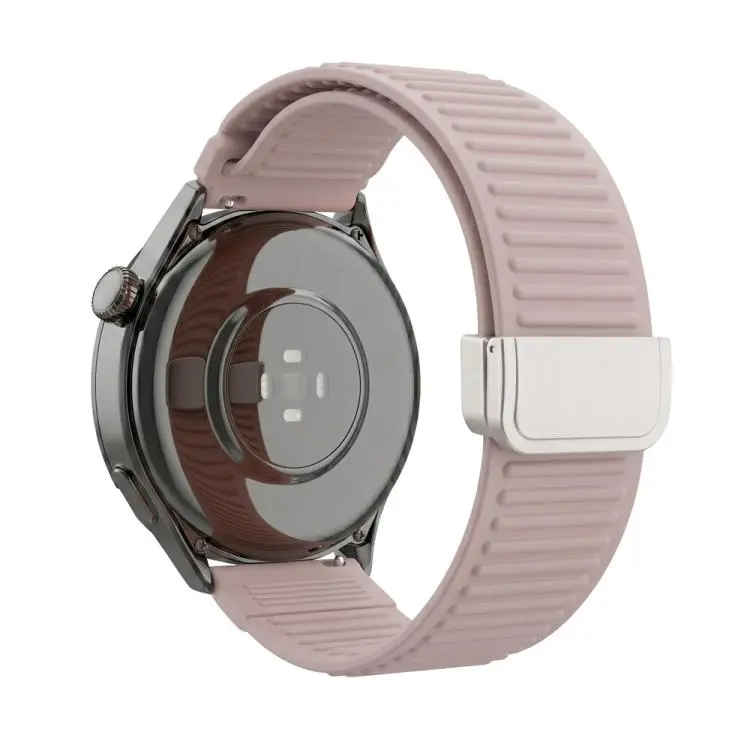 20mm Mountain Pattern Loop Magnetic Buckle Silicone Watch Band(Pink)