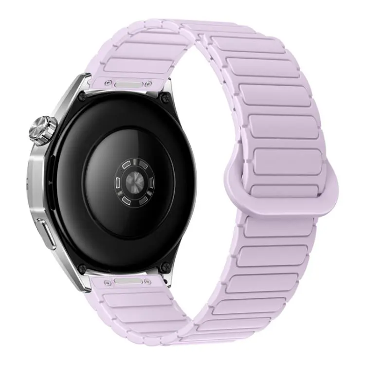 20mm Press Button I-Shaped Magnetic Silicone Watch Band(Glowing Purple)