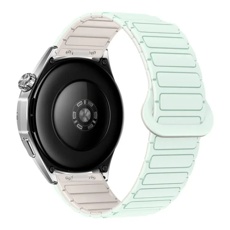 20mm Press Button I-Shaped Magnetic Silicone Watch Band(Light Mint Starlight)