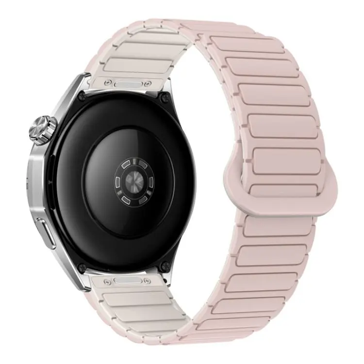 20mm Press Button I-Shaped Magnetic Silicone Watch Band(Pink Starlight)