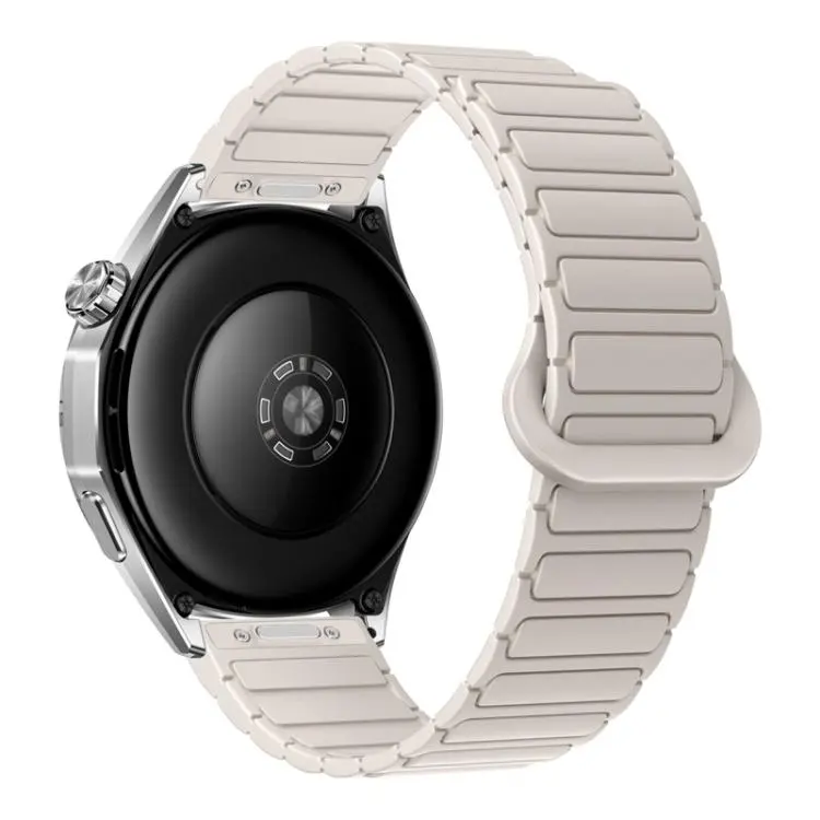 20mm Press Button I-Shaped Magnetic Silicone Watch Band(Starlight)