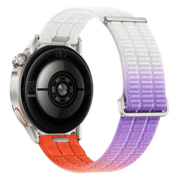 20mm Quick Release Press Button Two Section Breathable Nylon Loop Watch Band(Dawn Orange)