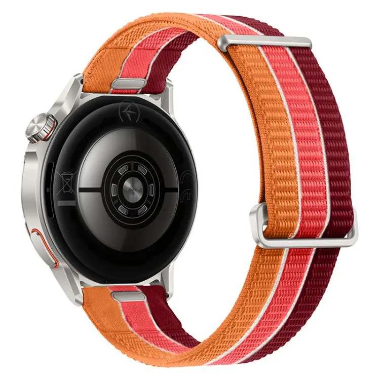 20mm Quick Release Press Button Two Section Breathable Nylon Loop Watch Band(Fiery Red)