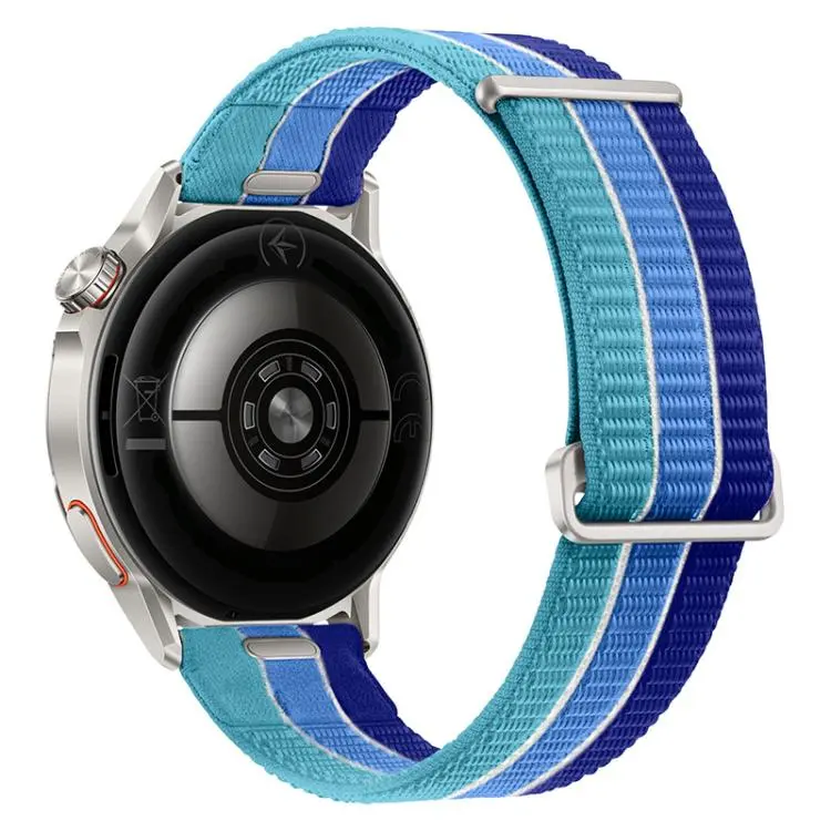 20mm Quick Release Press Button Two Section Breathable Nylon Loop Watch Band(Island Blue)