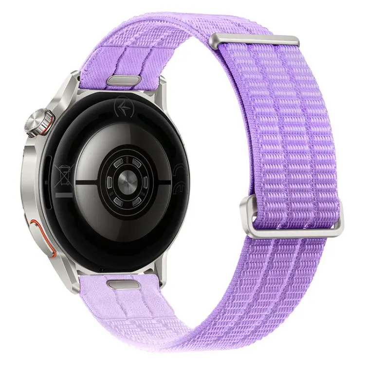20mm Quick Release Press Button Two Section Breathable Nylon Loop Watch Band(Lavender Purple)