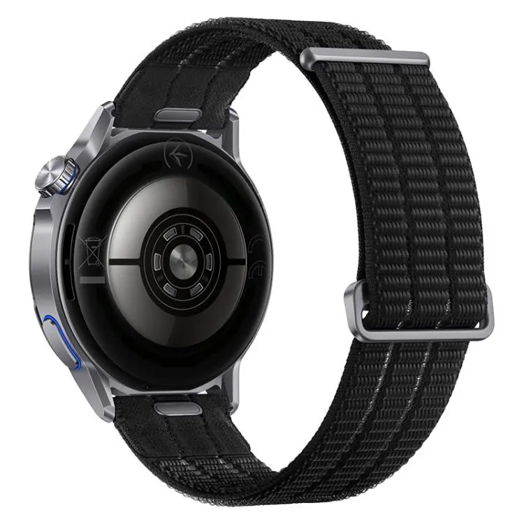 20mm Quick Release Press Button Two Section Breathable Nylon Loop Watch Band(Speed Shadow Black)