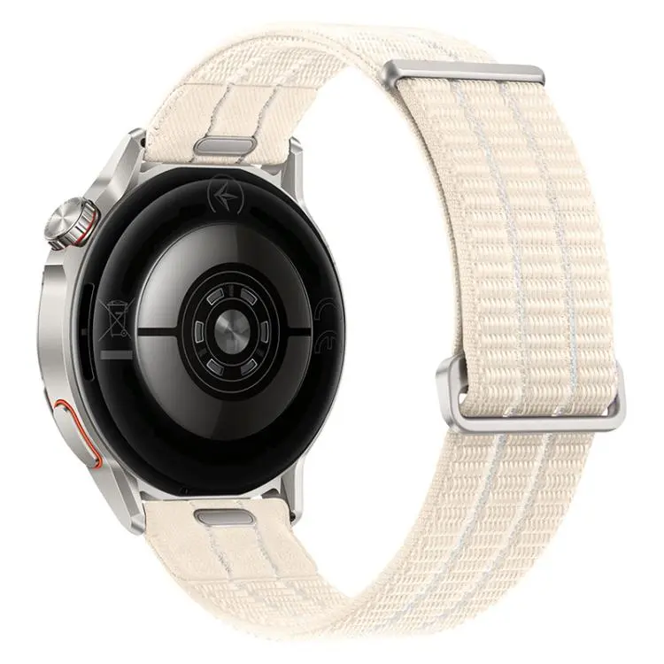 20mm Quick Release Press Button Two Section Breathable Nylon Loop Watch Band(Vibrant White)