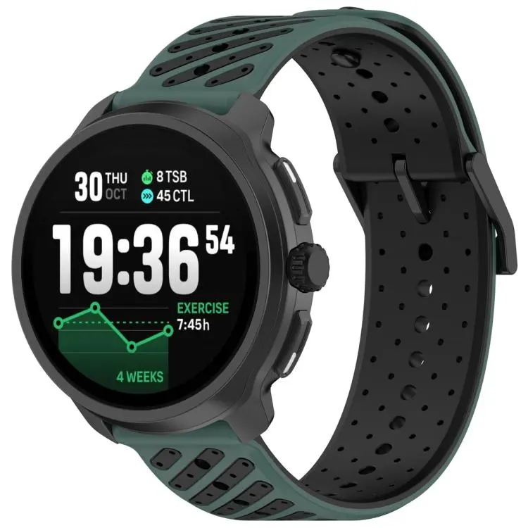 20mm Twill Texture Breathable Silicone Watch Band(Army Green Black)