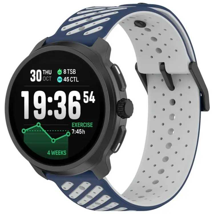 20mm Twill Texture Breathable Silicone Watch Band(Blue Gray)