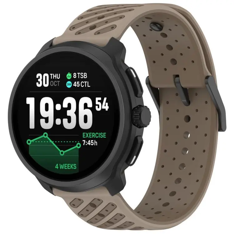 20mm Twill Texture Breathable Silicone Watch Band(Brown)