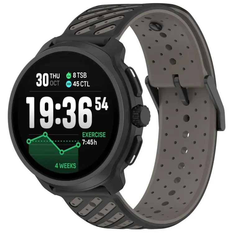 20mm Twill Texture Breathable Silicone Watch Band(Grey)