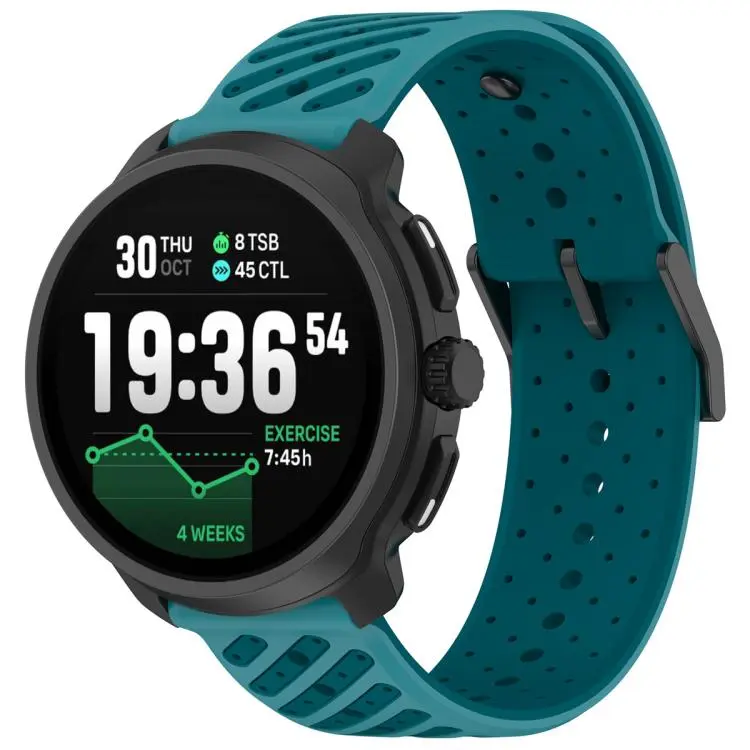 20mm Twill Texture Breathable Silicone Watch Band(Lake Blue)