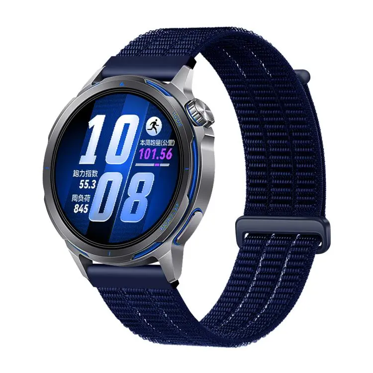 20mm Two Section Breathable Nylon Loop Plastic Head Watch Band(Midnight Blue)