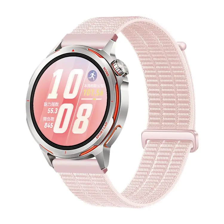 20mm Two Section Breathable Nylon Loop Plastic Head Watch Band(Pearl Pink)