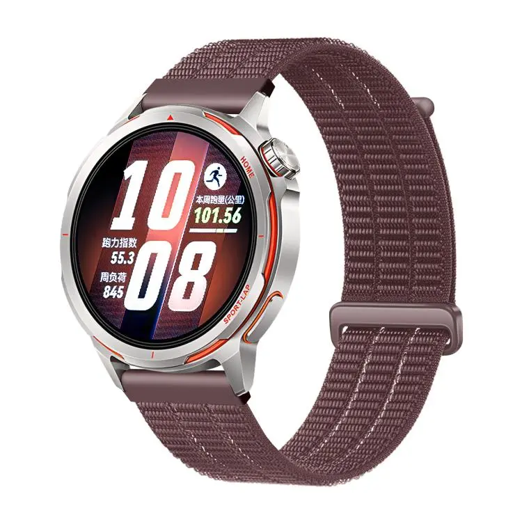 20mm Two Section Breathable Nylon Loop Plastic Head Watch Band(Smoky Purple)