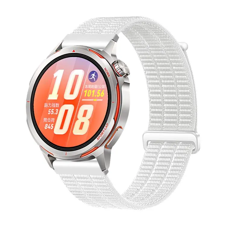 20mm Two Section Breathable Nylon Loop Plastic Head Watch Band(White)