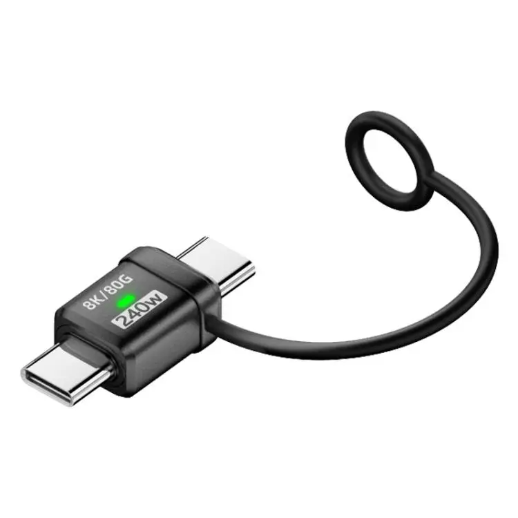 240W USB-C / Type-C Port Full-Function Aluminum Alloy Adapter with Lanyard, Style