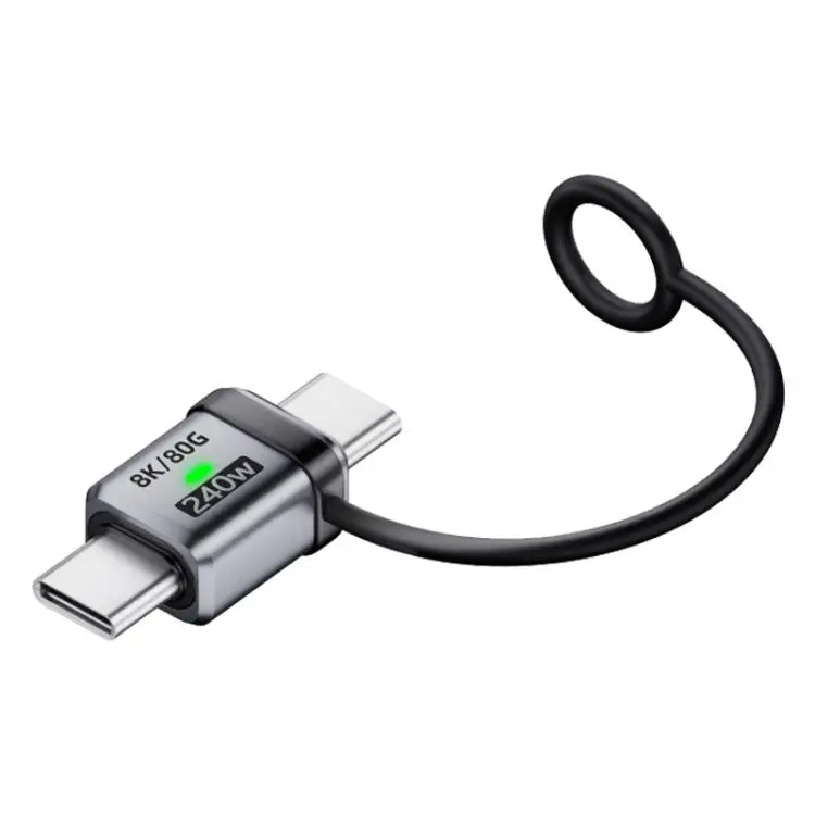 240W USB-C / Type-C Port Full-Function Aluminum Alloy Adapter with Lanyard, Style