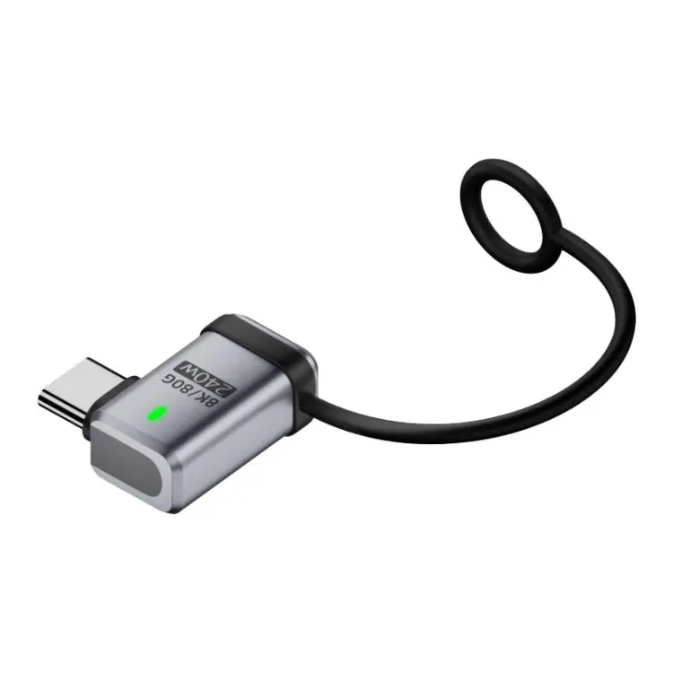 240W USB-C / Type-C Port Full-Function Aluminum Alloy Adapter with Lanyard, Style