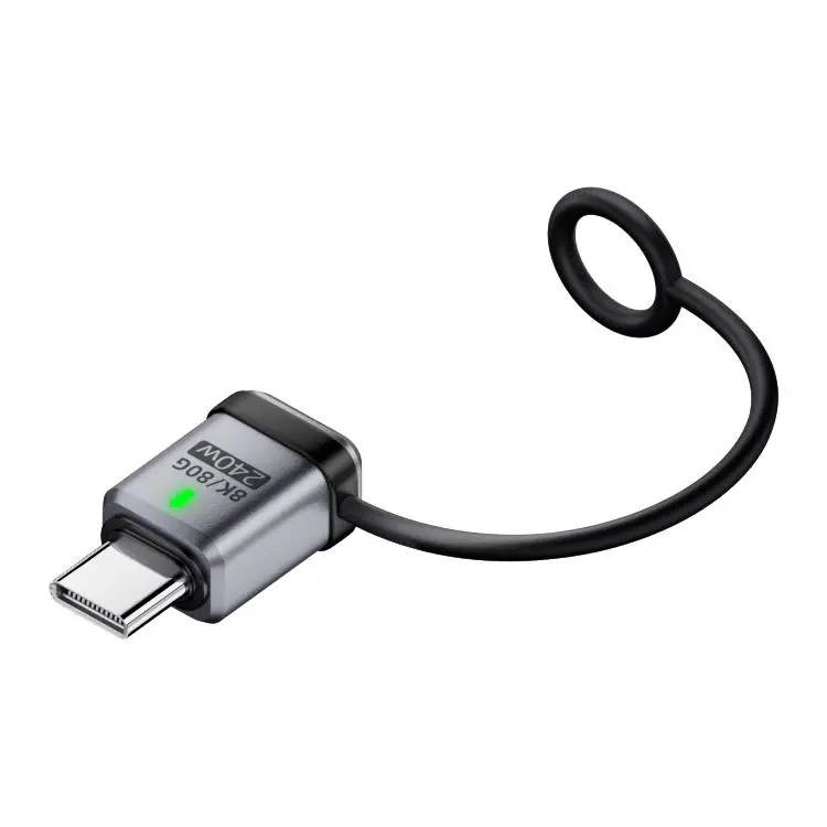 240W USB-C / Type-C Port Full-Function Aluminum Alloy Adapter with Lanyard, Style