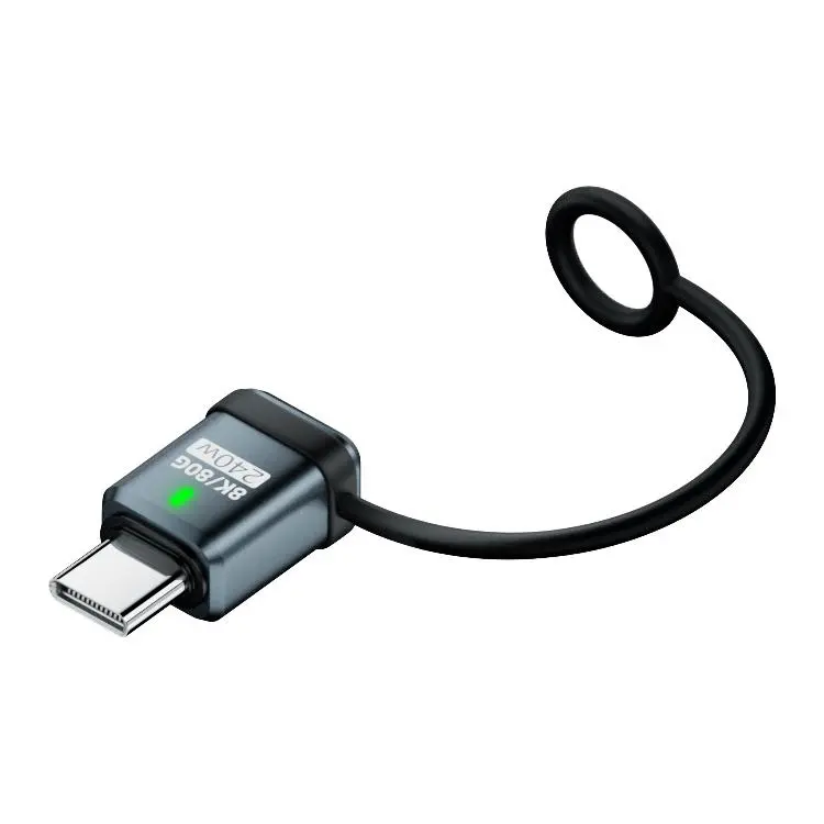 240W USB-C / Type-C Port Full-Function Aluminum Alloy Adapter with Lanyard, Style
