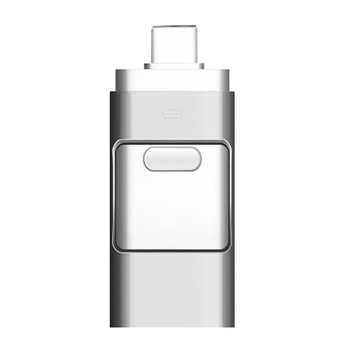 256GB Type-C + 8 Pin + USB 3.0 3 In 1 OTG Metal USB Flash Drive(Silver)