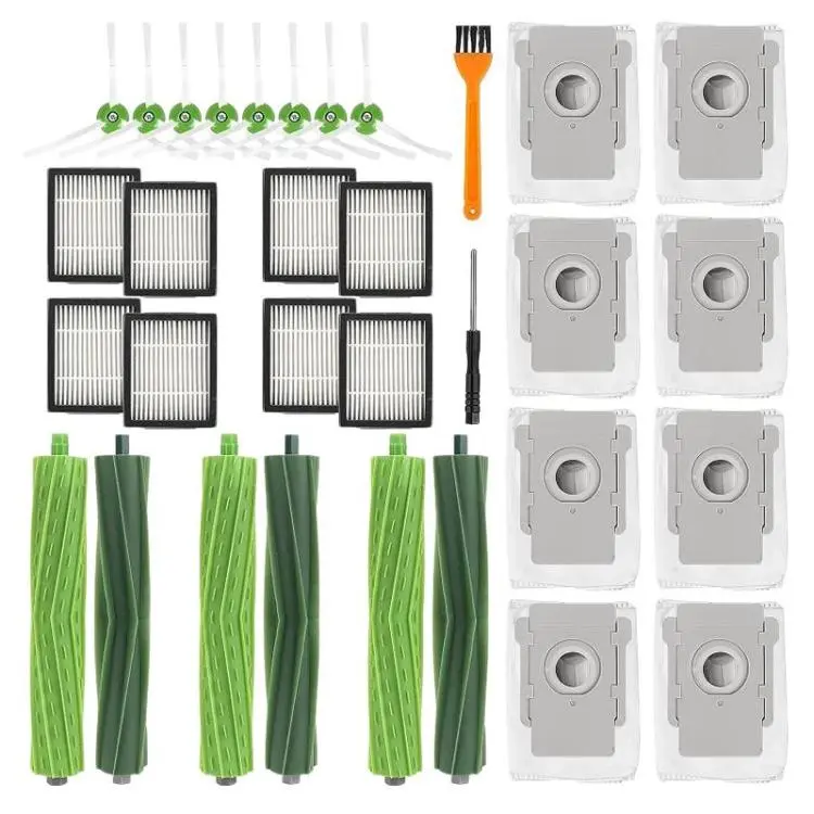 28 In 1 For iRobot Roomba i7 / i7+ / E5 / E6 Robot Vacuum Accessories Main Brush, Side Brush, Filter