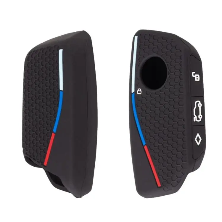 2pcs Silicone Key Cover For BMW 7 Series 740 / X7 / I7 / X1 / IXXM / X6(Black)