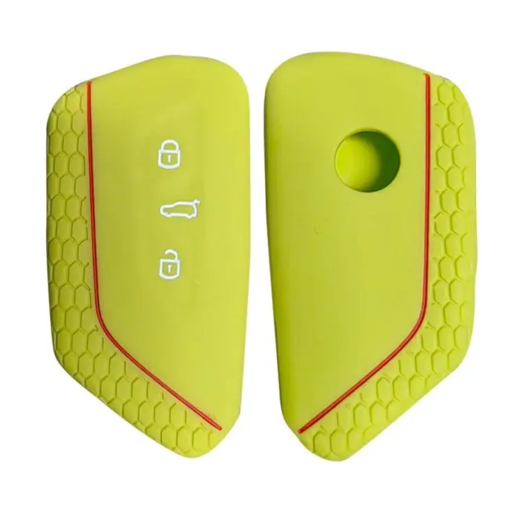 2pcs Silicone Key Fob Cover For Volkswagen Golf 8 / Talagon / ID4 Crozz / ID6X / Teramont(Apple Green)
